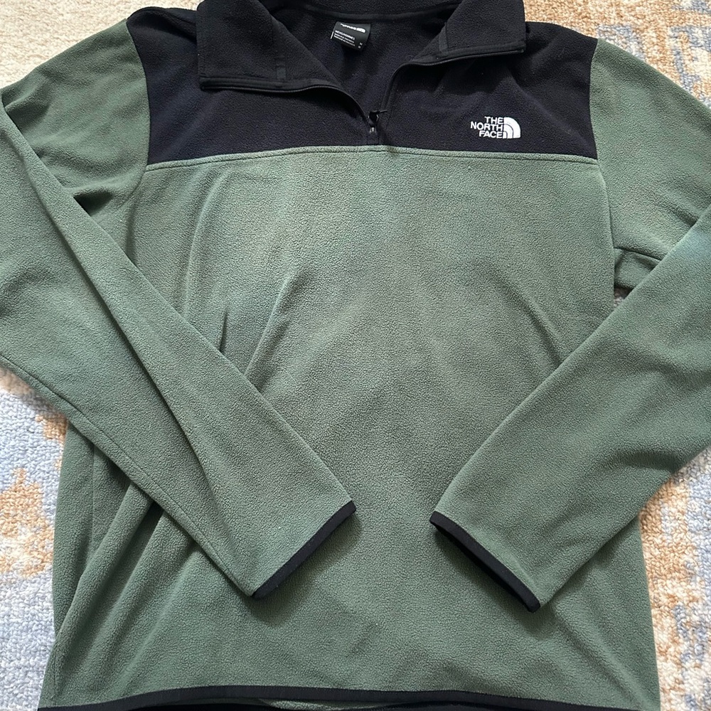 The North Face Olive and Black Fleece Jacket